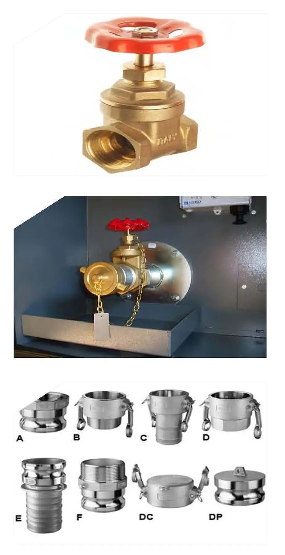Fuel fill valves with camlock couplers and dustcaps