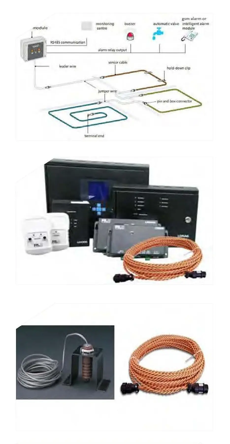 Fuel, water and chemical leak detection systems