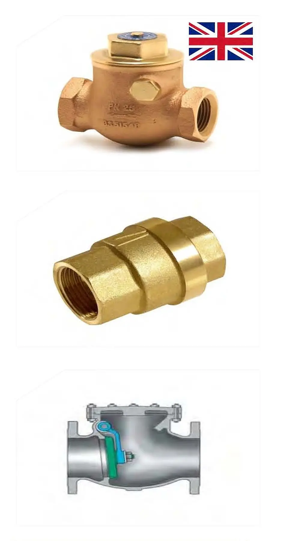 Swing check and non-return valves