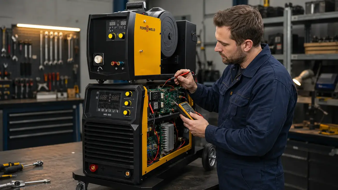 Technician servicing FERROWELD equipment